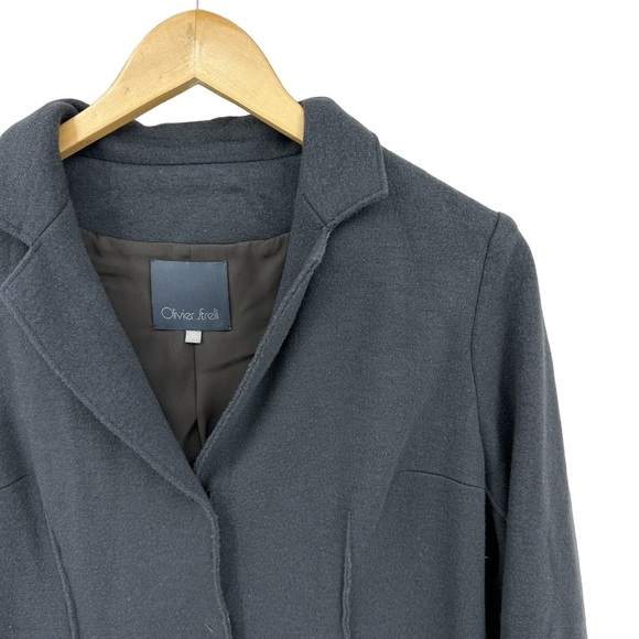 OLIVIER STRELLI Jacket Snap Closure Coat Wool Blend Belgium Gray - Picture 3 of 8